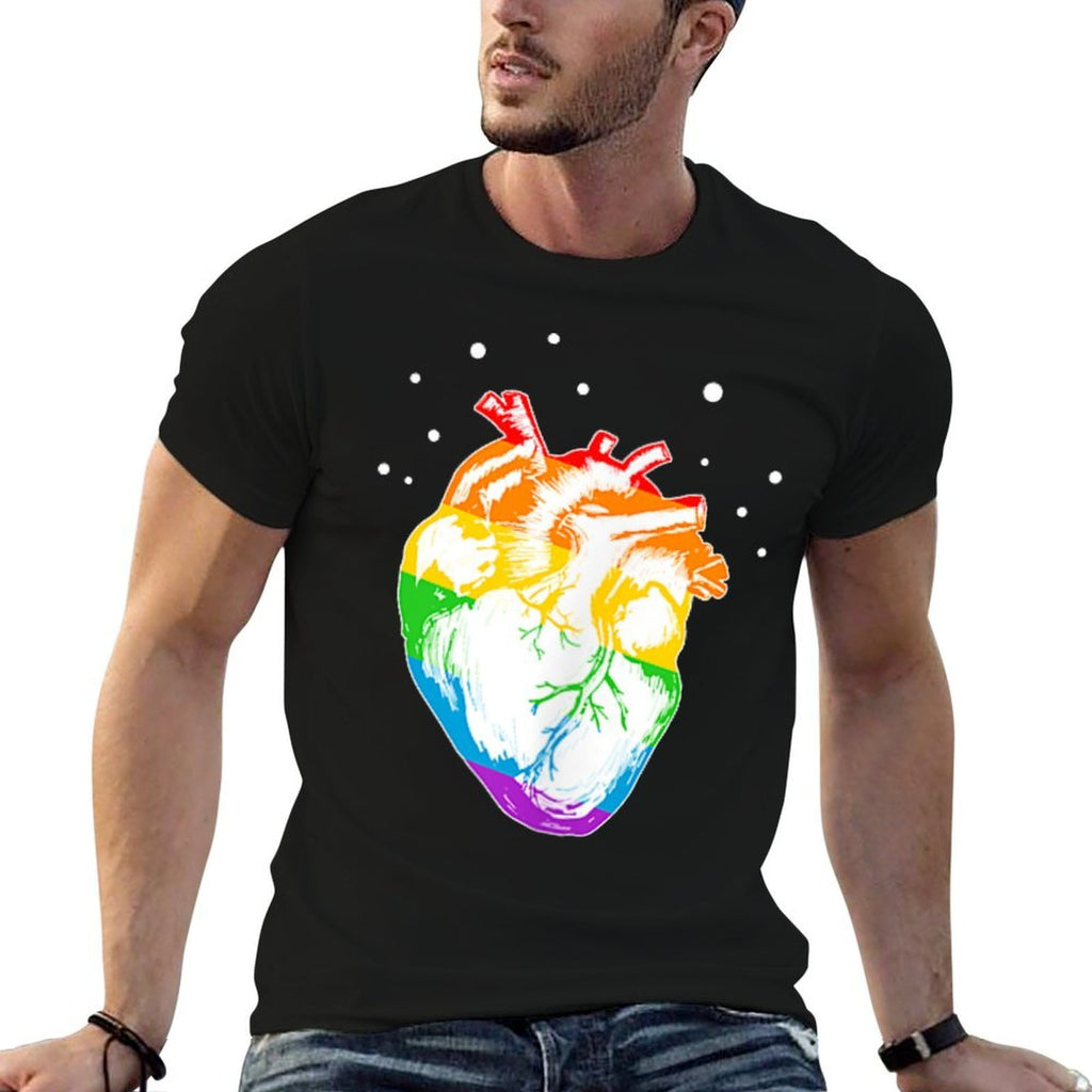 Anatomical Heart LGBT-Q Gay Pride Rainbow Proud Ally  Trendy Pattern T-Shirt