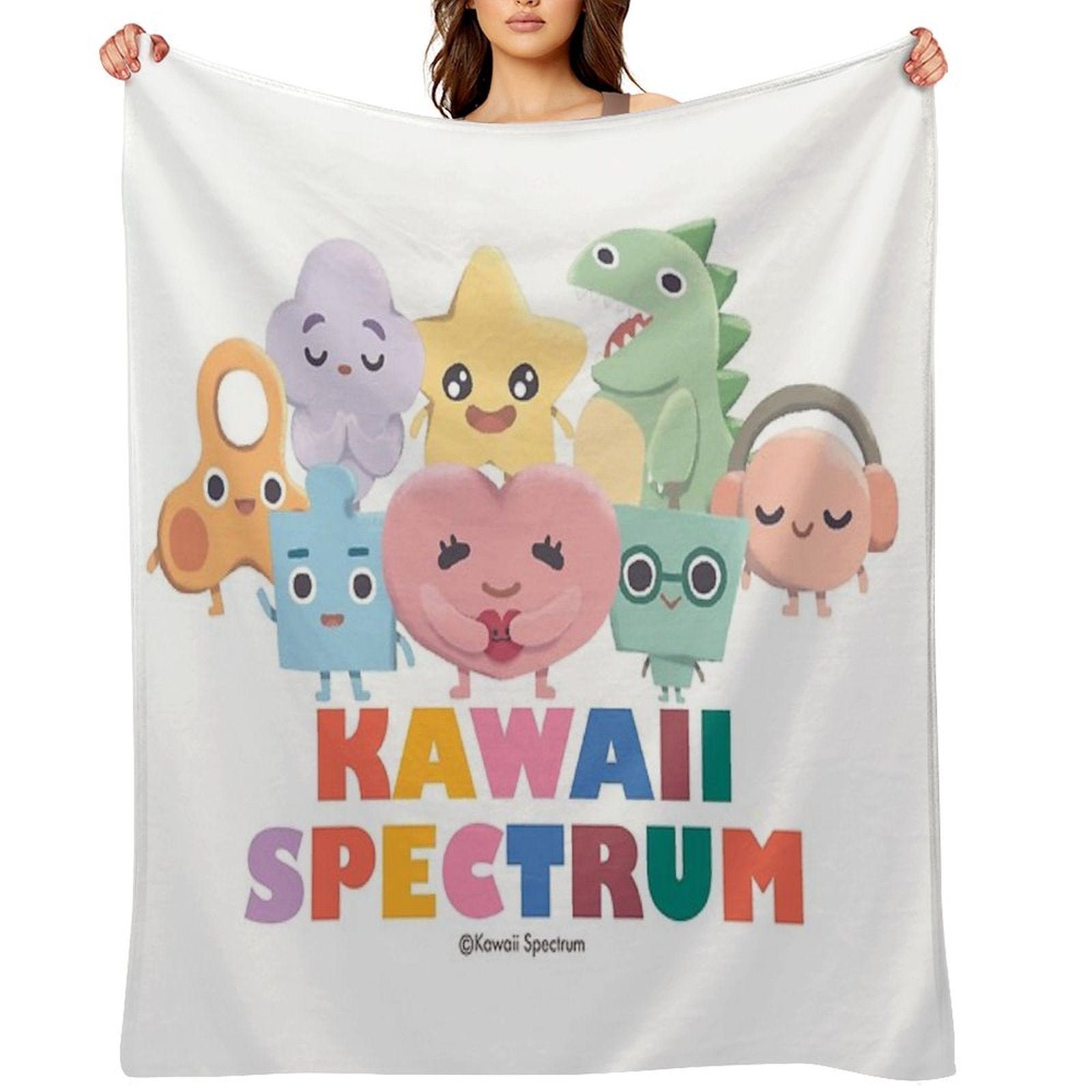 Kawaii Spectrum Friends Lightweight Throw Blanket
