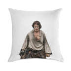 Jamie from Scotland in White Background. Soft Washable Throw Pillow