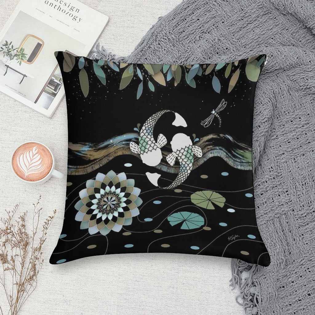 Lucky Koi Mandala Soft Multiple Sizes Throw Pillow