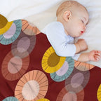 Abstract Floral Pattern Eco-conscious Throw Blanket