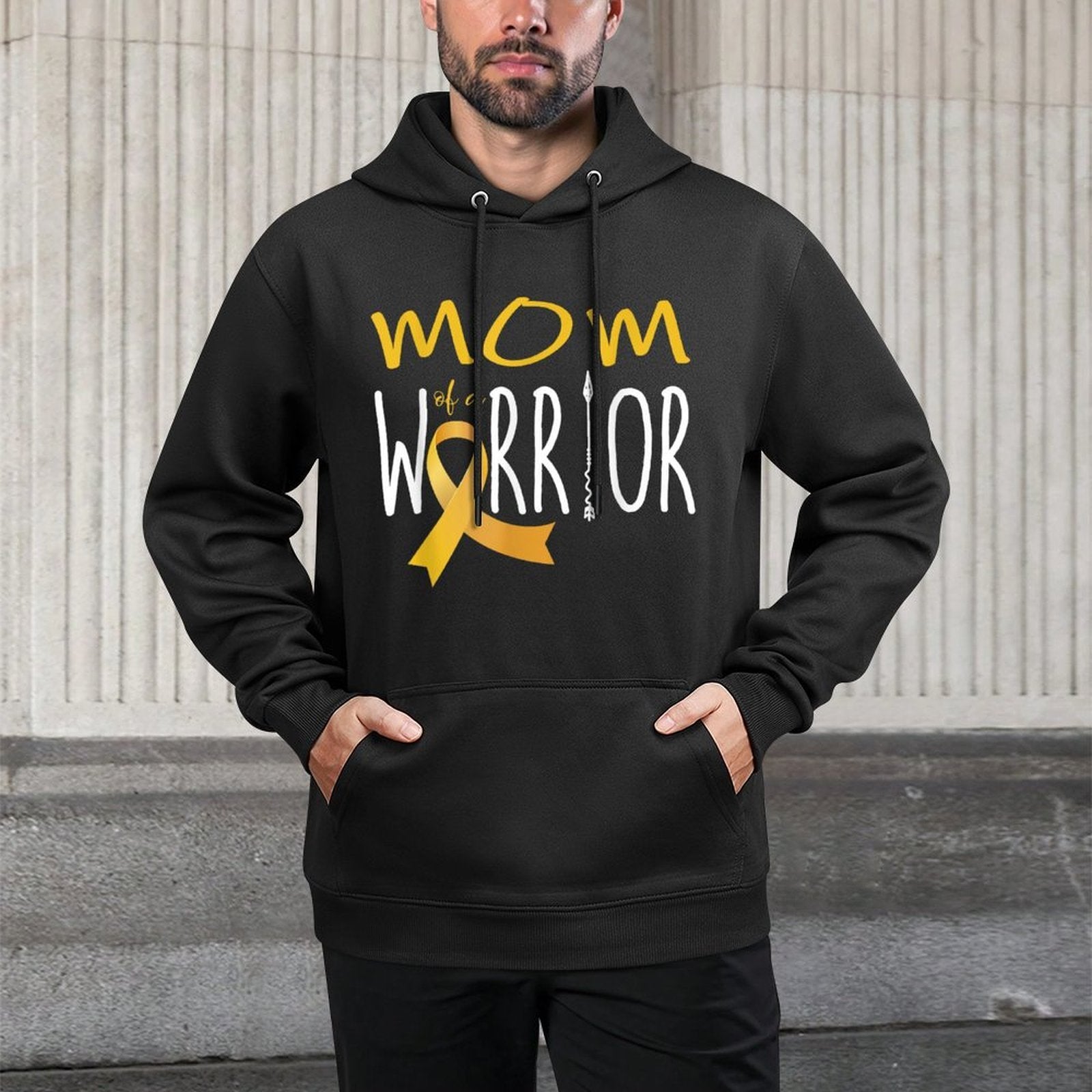 Childhood Cancer Awareness Mom of A Warrior Casual Wear Hoodie