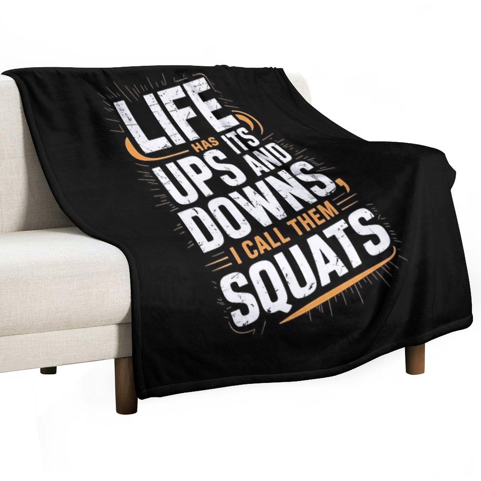 Fitness Gym Workout Weights Squat Plush Throw Blanket