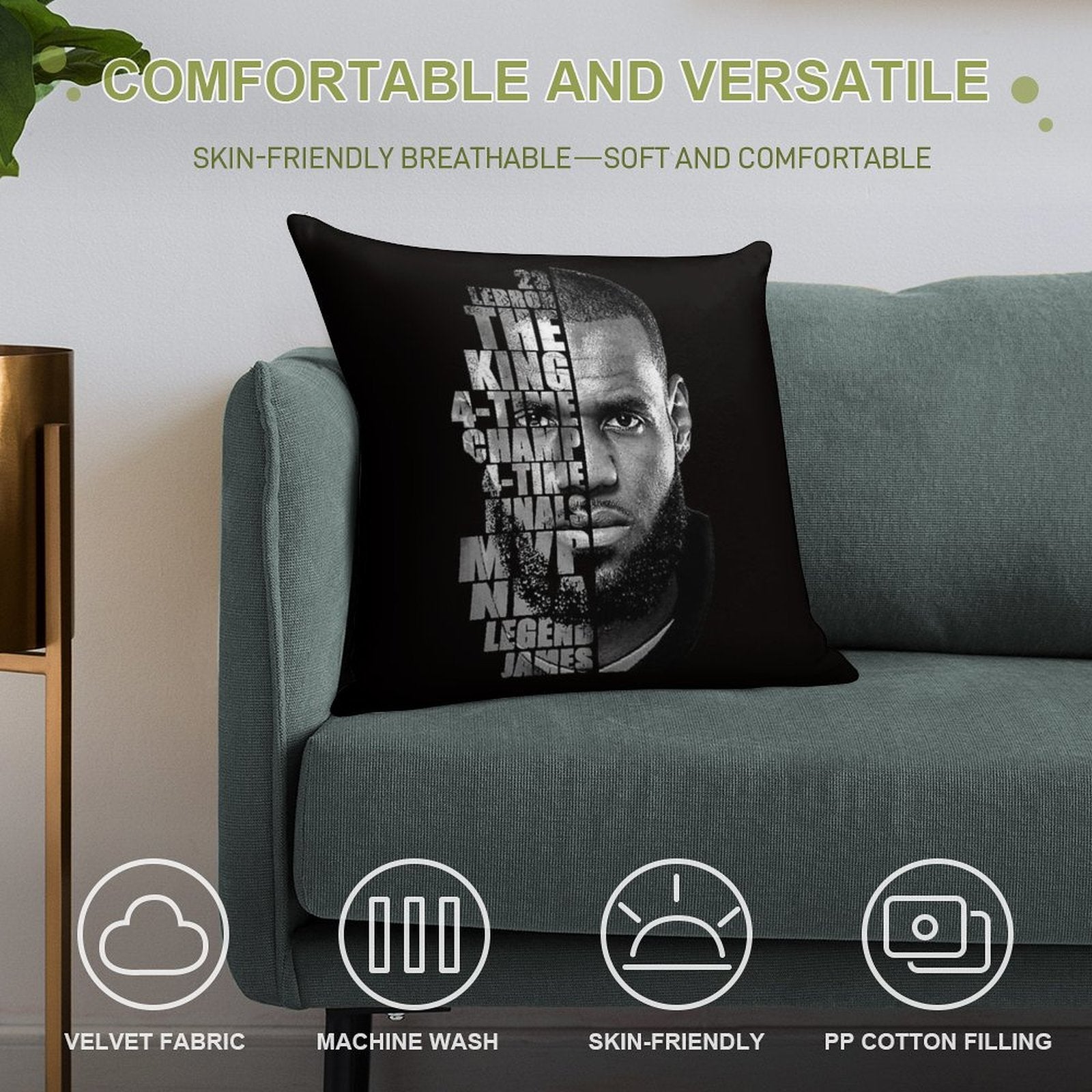 LeBron James - Legacy Soft Shrink-Resistant Throw Pillow