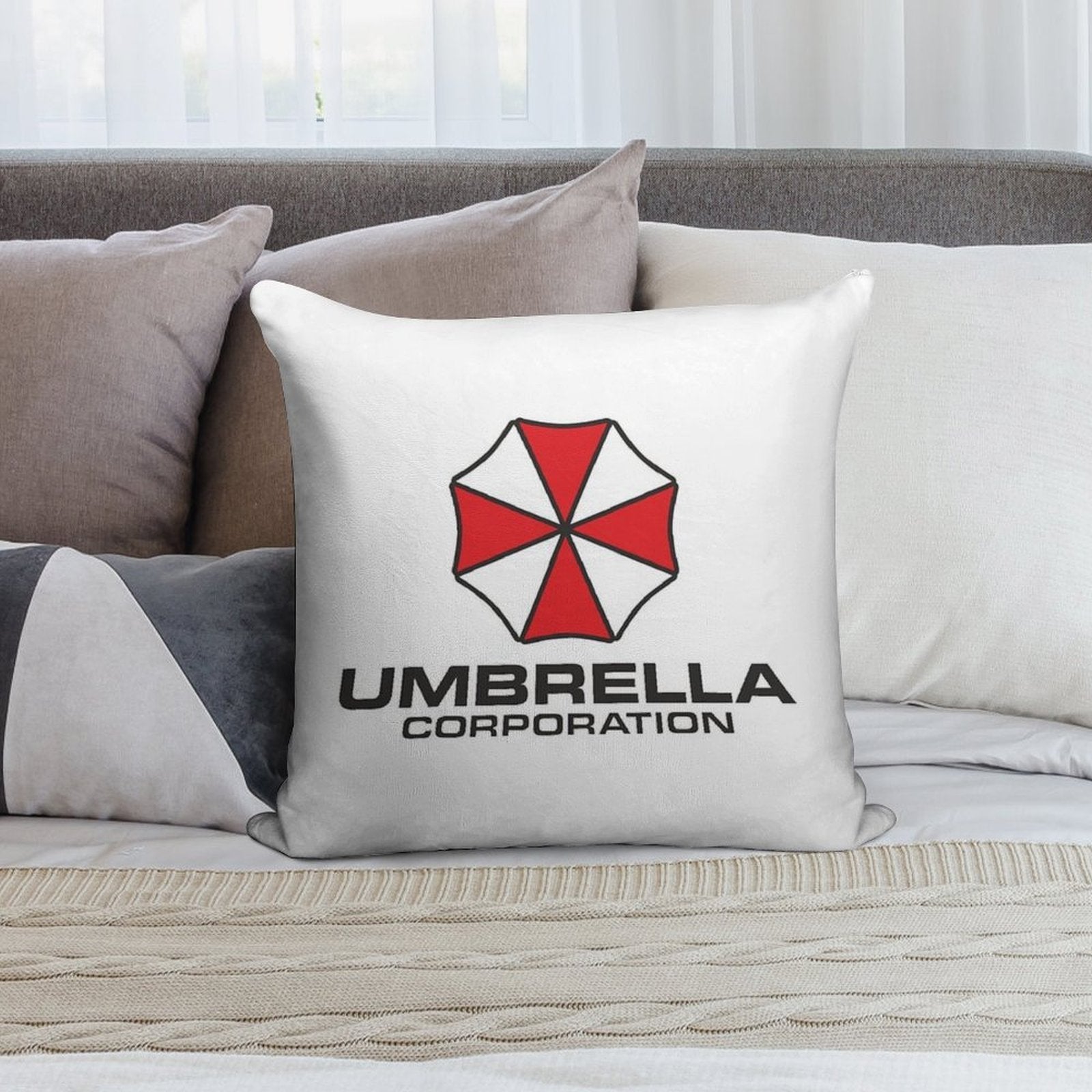 Umbrella Corporation Soft Luxury Feel Throw Pillow