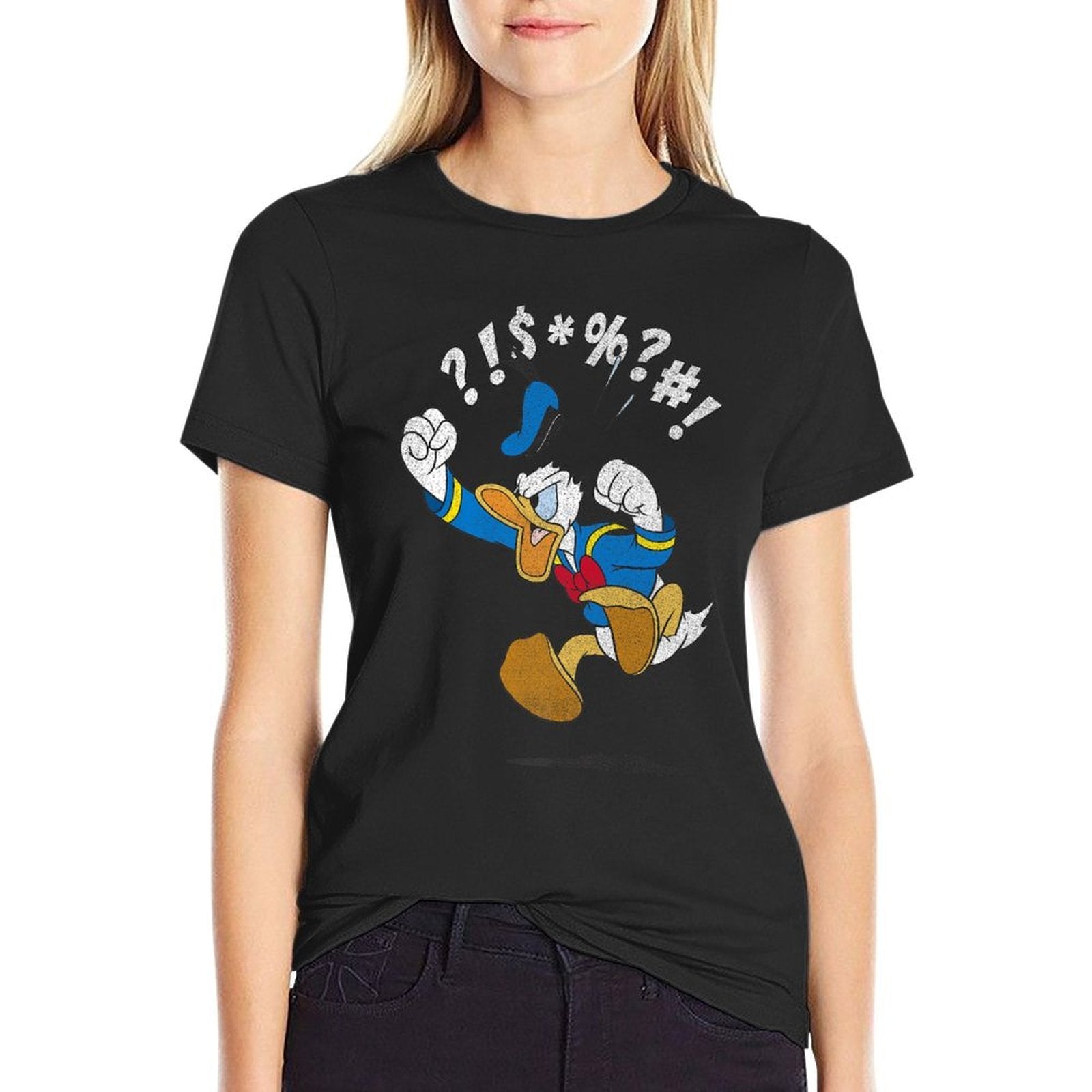 Disney Mickey And Friends Vintage Donald Duck Angry Jump Premium  Affordable Price T-Shirt