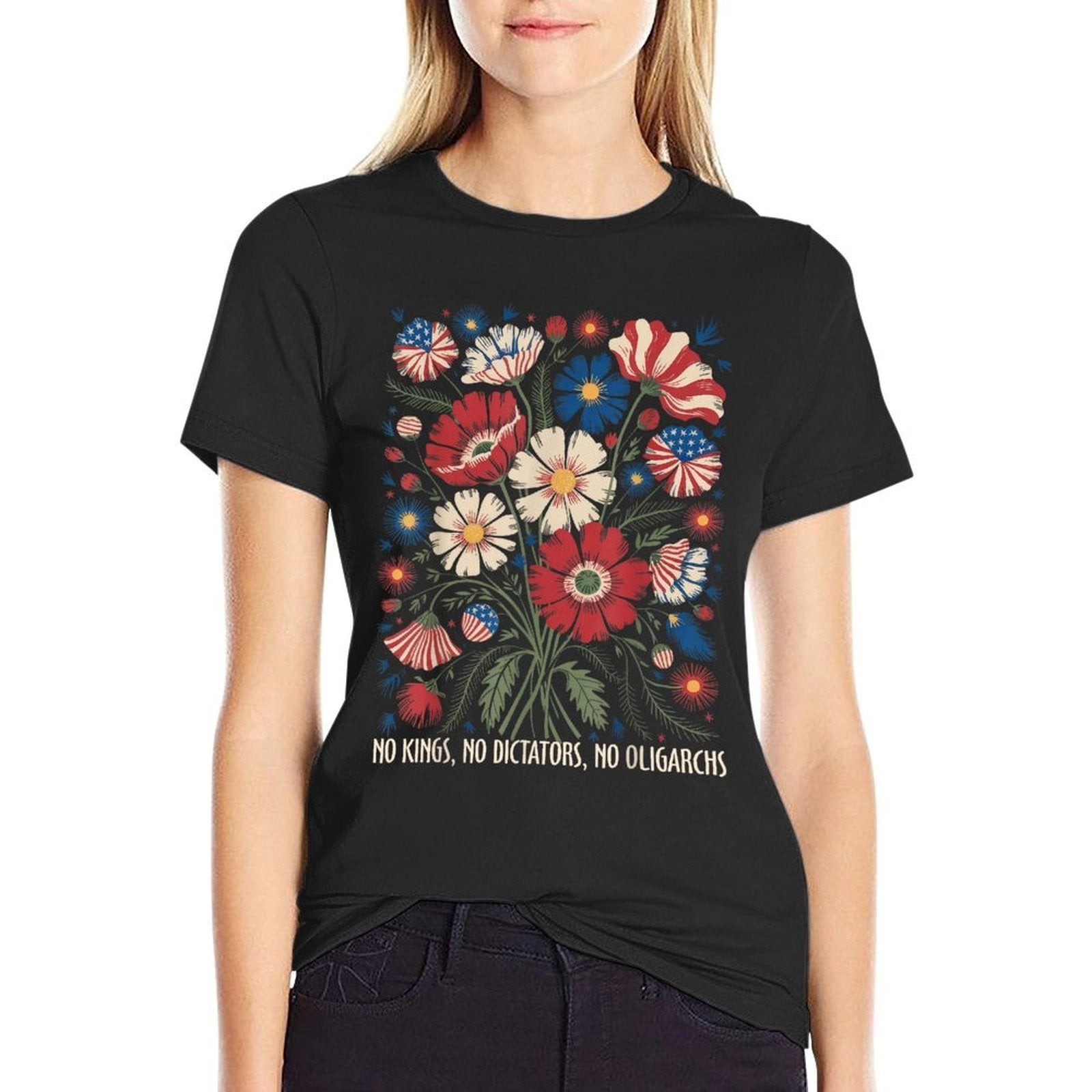 No Kings No Dictators No Oligarchs In America Funny  Breathable T-Shirt