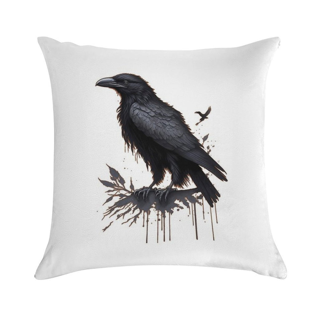 Black Raven Soft Bedroom Essential Throw Pillow