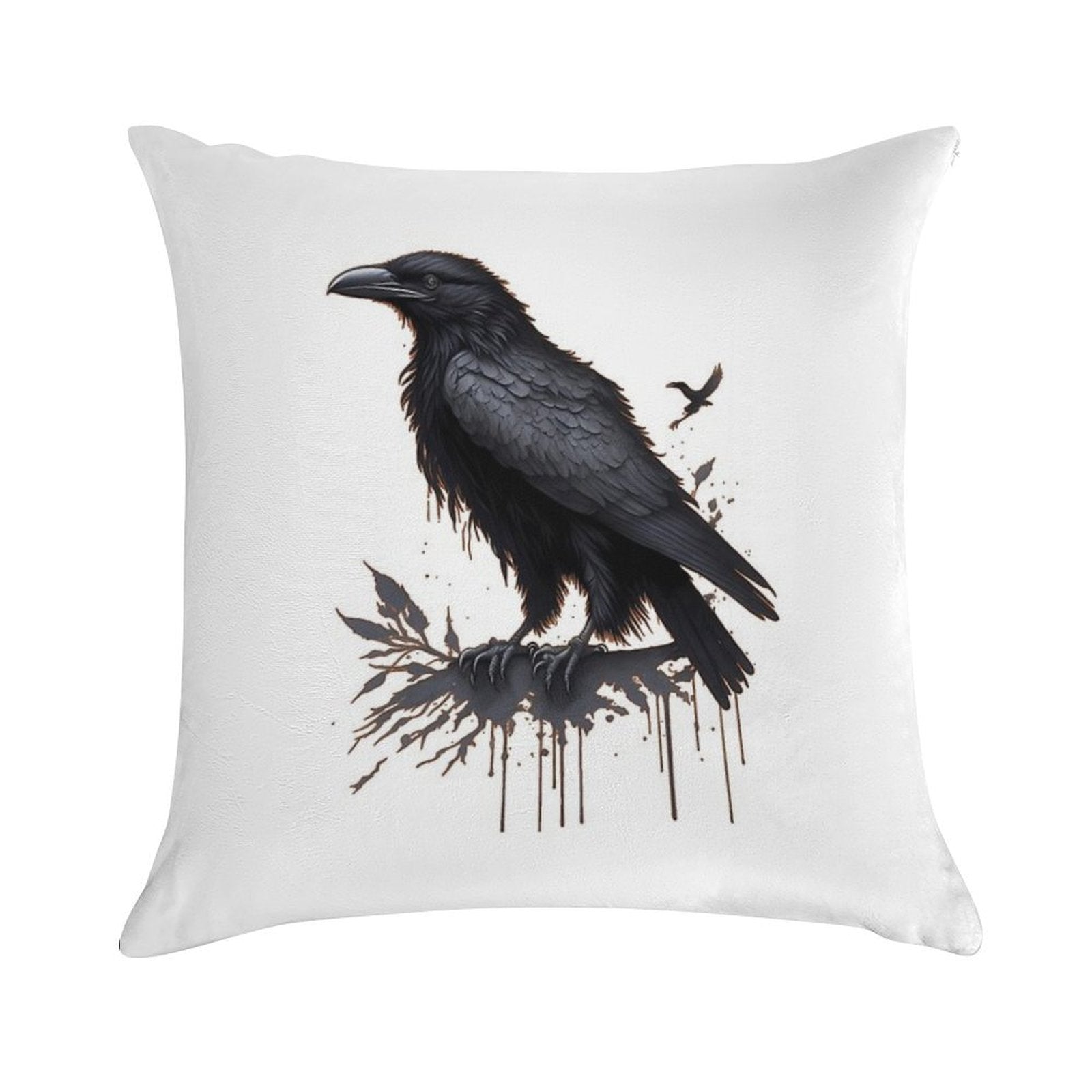 Black Raven Soft Bedroom Essential Throw Pillow