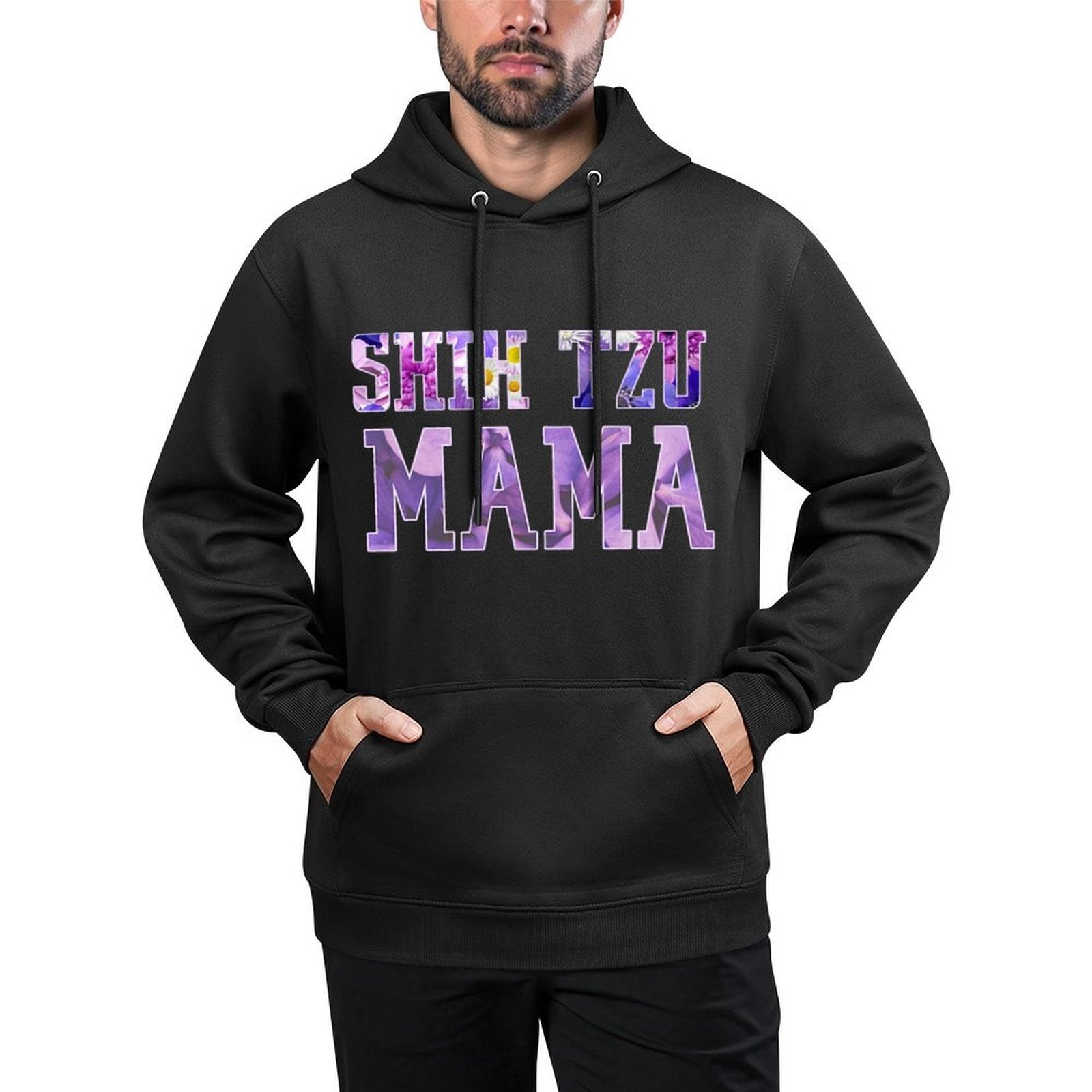 Shih Tzu Mama – Floral Dog Lover Design for Proud Pet Moms Premium Casual Wear Hoodie