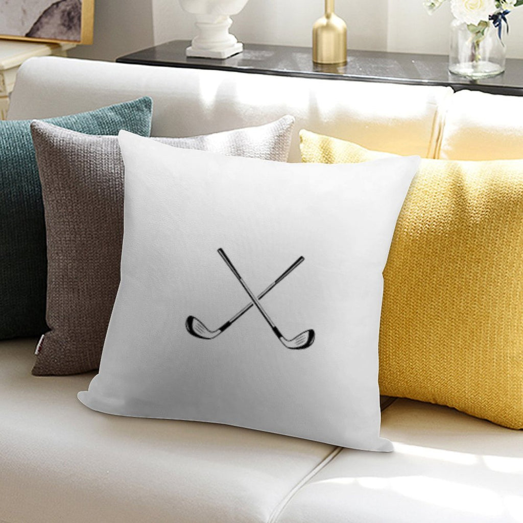Crossed Golf Clubs Logo Soft Skin-Friendly Throw Pillow