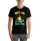Party Like Its Your Bird Day Hilarious Budgie Bird  Vintage-inspired T-Shirt