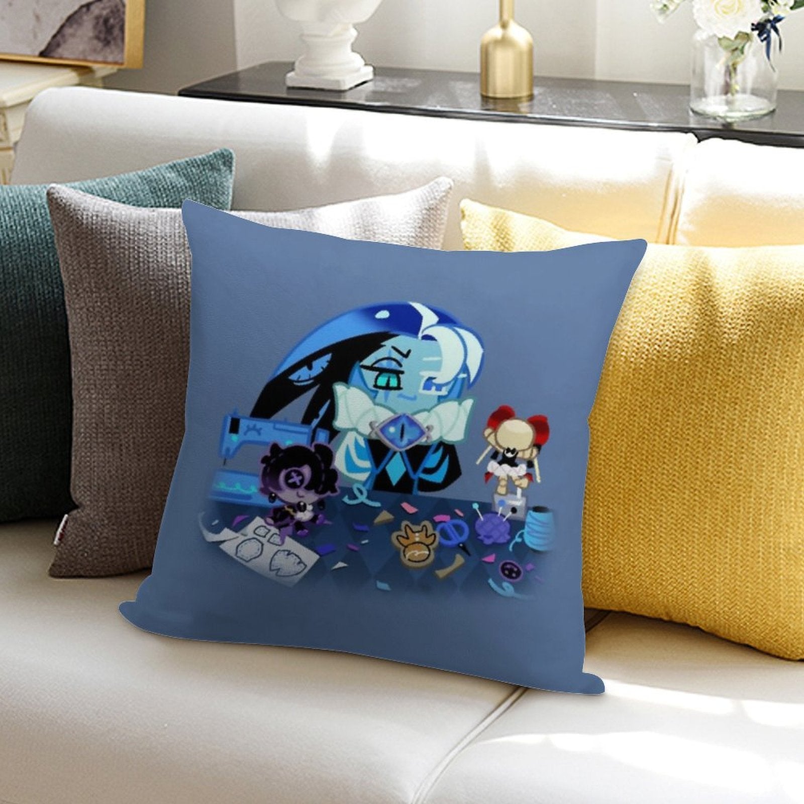 Shroomie Shadow Milk Cookie Soft Warmth Comfort Throw Pillow