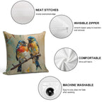 Eastern Bluebird Watercolor Soft Washable Throw Pillow