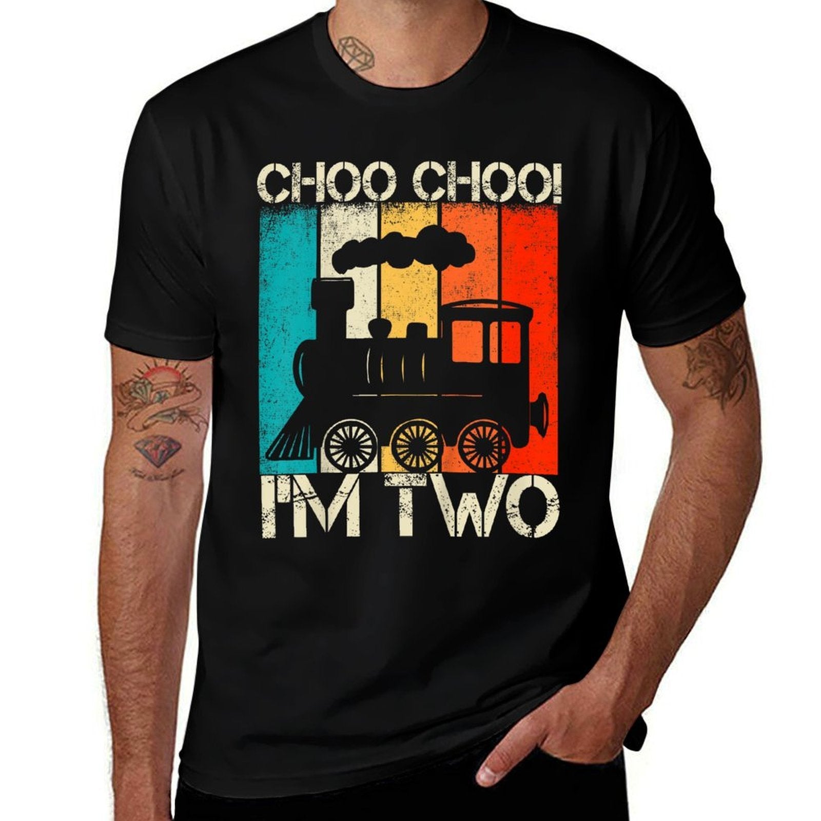 Kids Choo Choo Im Two Locomotive Train Boy 2nd Birthday Trains  Odor-resistant T-Shirt