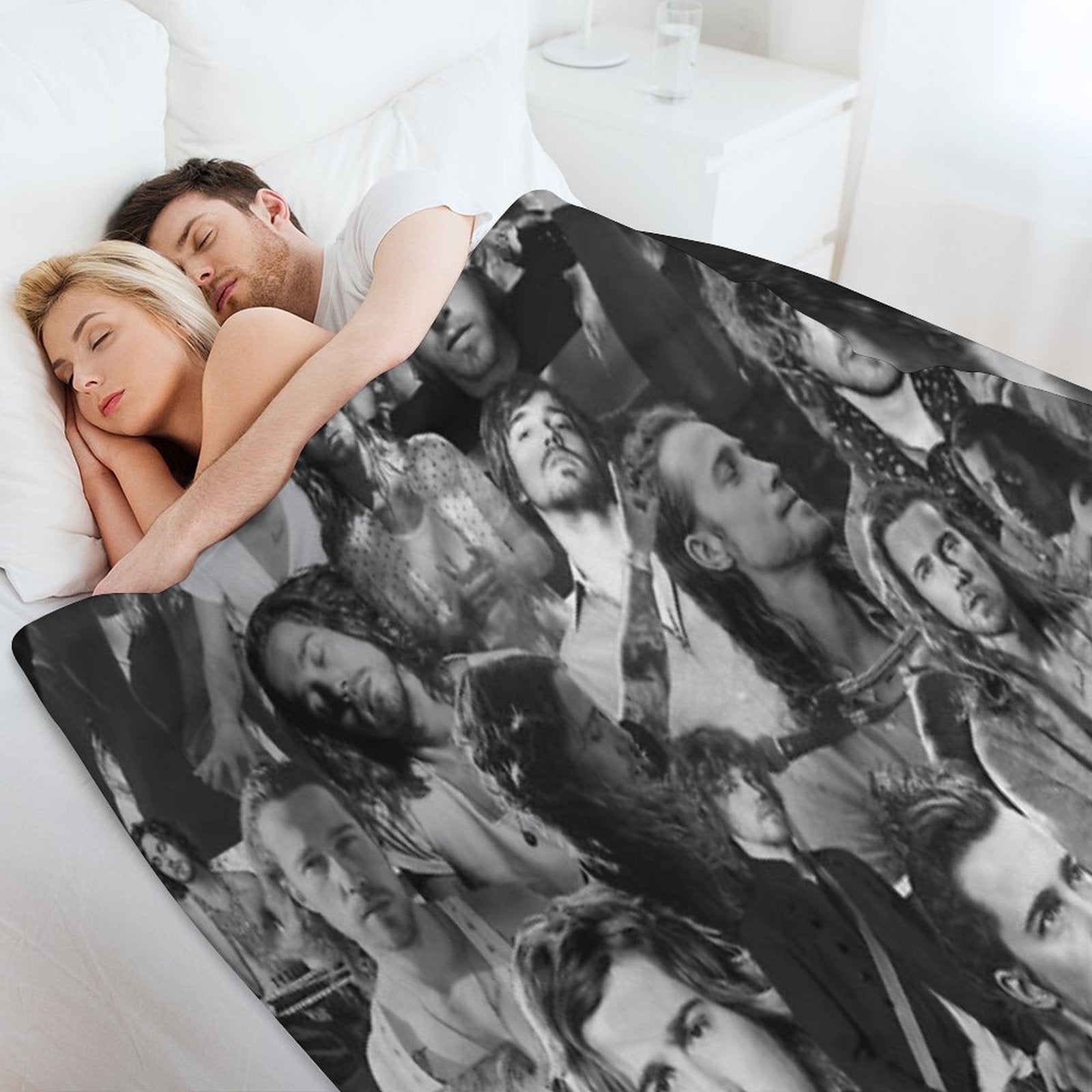 Julien Doré French Singer Abstract Collage - Black And White Version Compact Throw Blanket