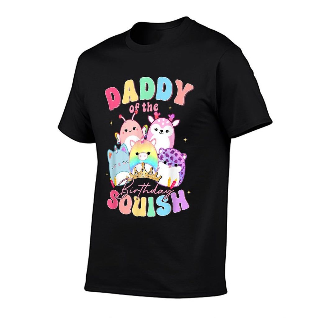 Daddy Of Birthday Girl Birthday Party Squish Squad Mallow  Quick-drying T-Shirt