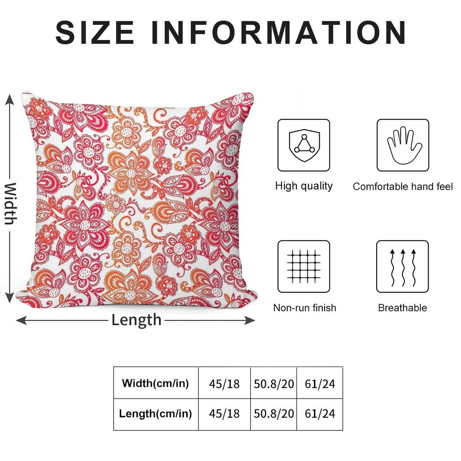 Orange And Red Paisley Pattern, Orange Paisley Floral Seamless Pattern, Orange Paisley Soft Fade-Resistant Throw Pillow