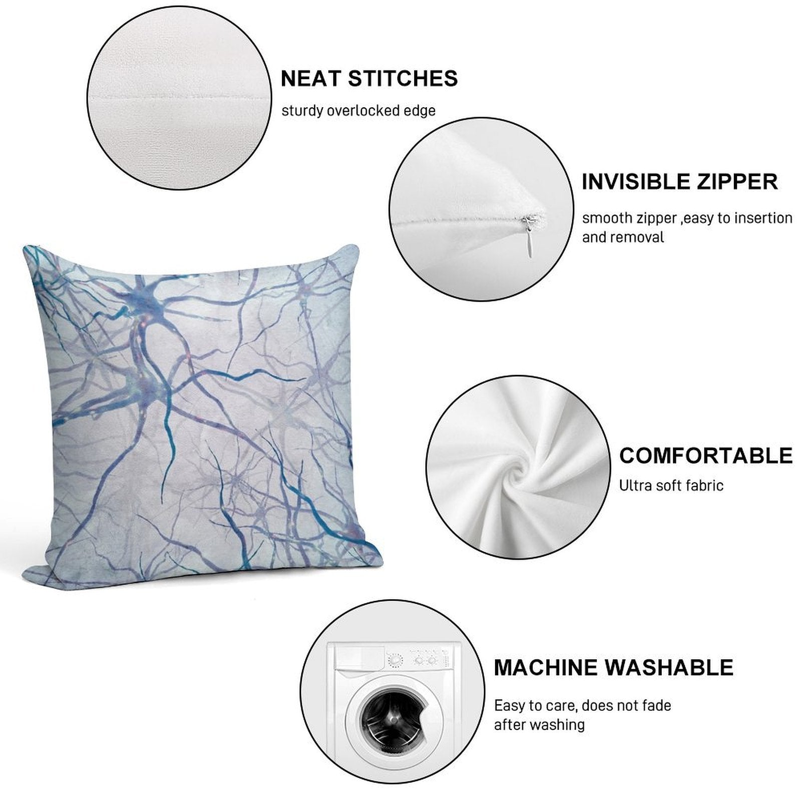Neural Network, Illustration (C0470277) Soft Easy Maintenance Throw Pillow