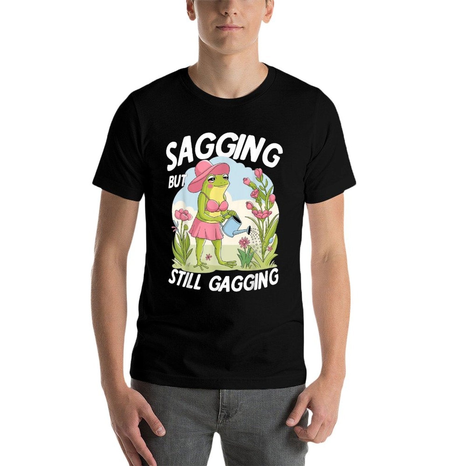 Sagging But Still Gagging Funny Frog Meme  Odor-resistant T-Shirt