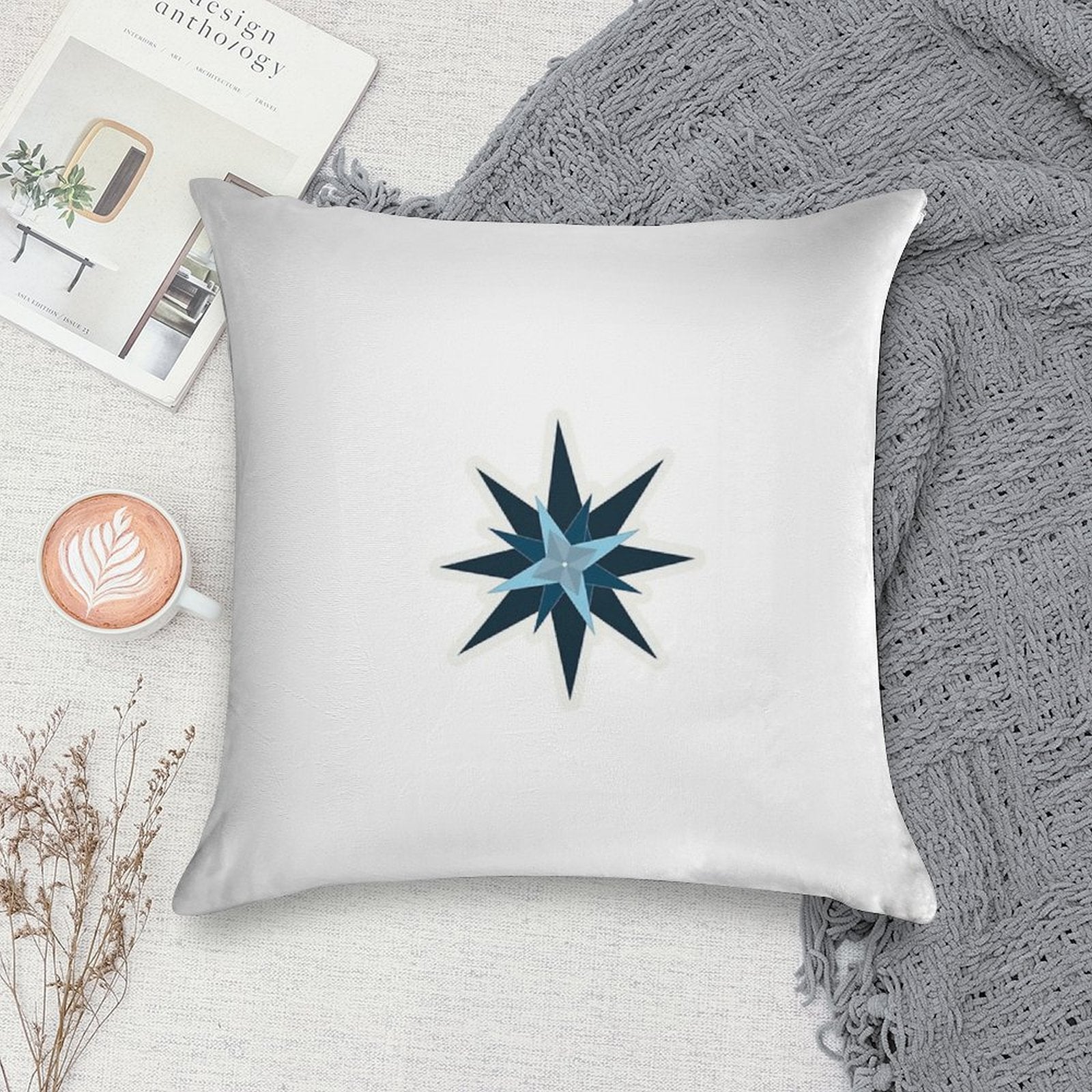 Moravian Star Sticker Soft Washable Throw Pillow