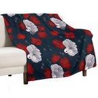 Bettas And Poppies Easy Care Throw Blanket