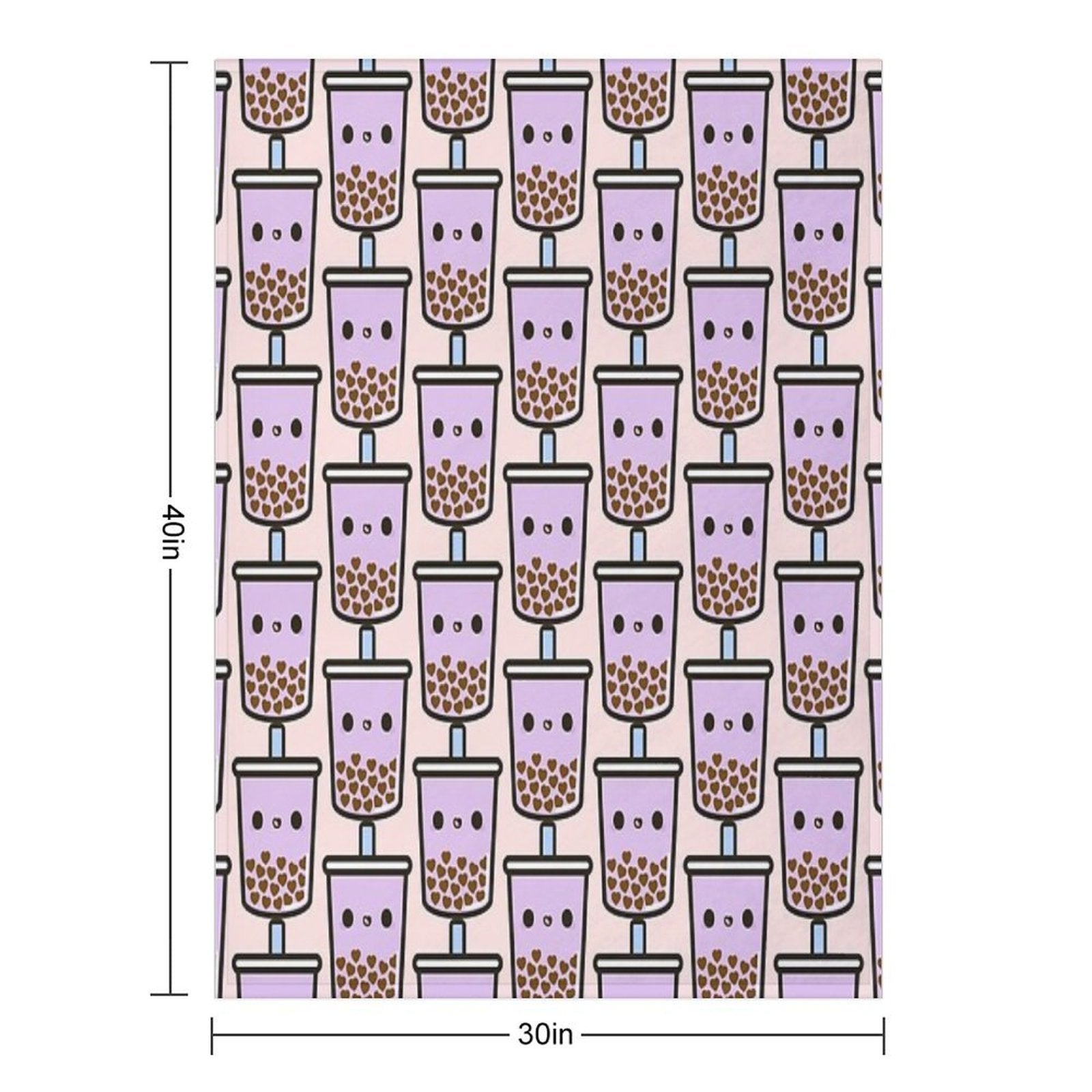 Cute Love Heart Bubble Tea Premium Throw Blanket
