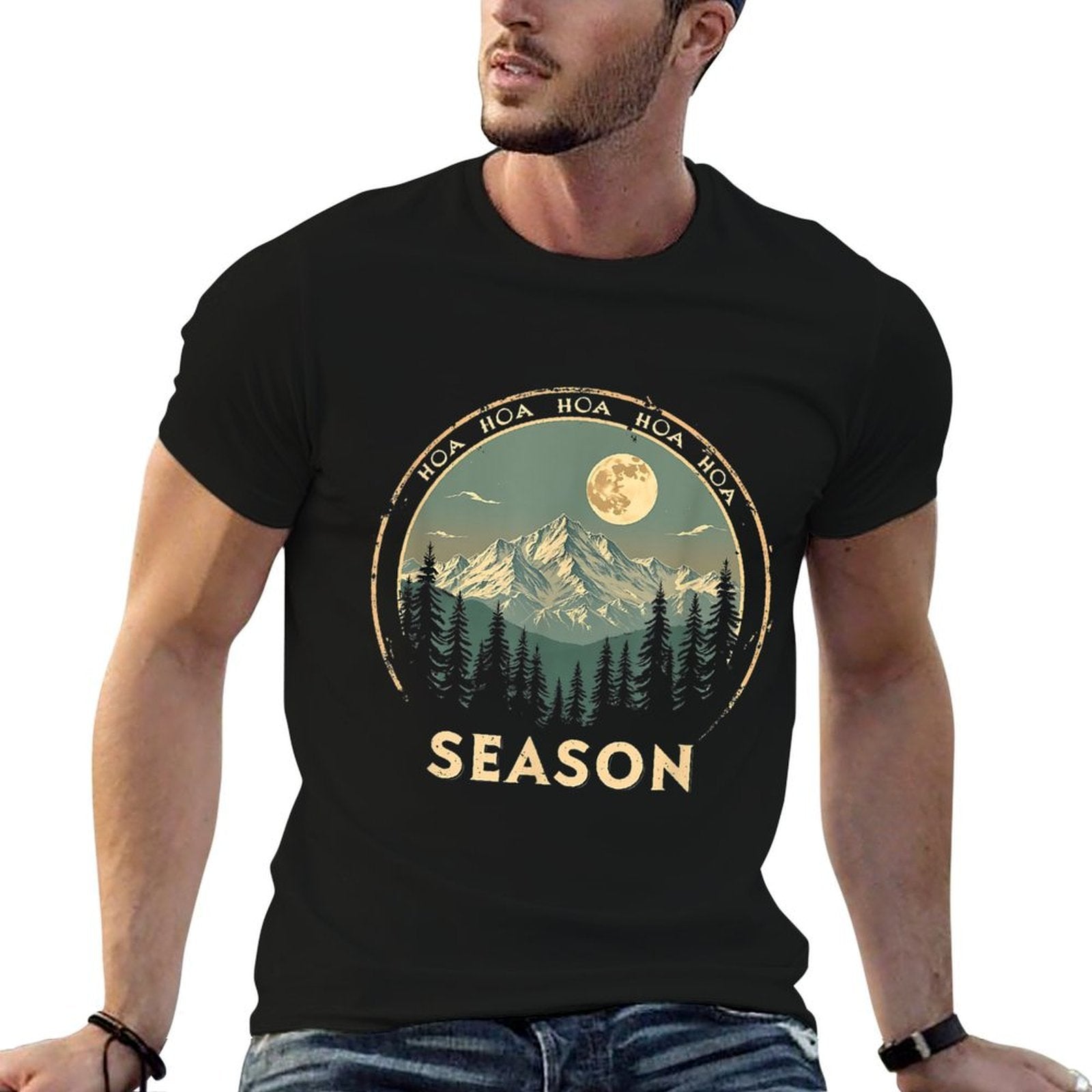 Hoa Hoa Hoa Hoa Hoa Cozy Season Twilight Lover Pine Forest  Trendy Pattern T-Shirt