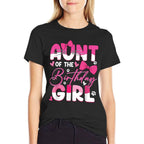 Aunt Of The Birthday Girl Cat Kitty Family Matching  Breathable T-Shirt