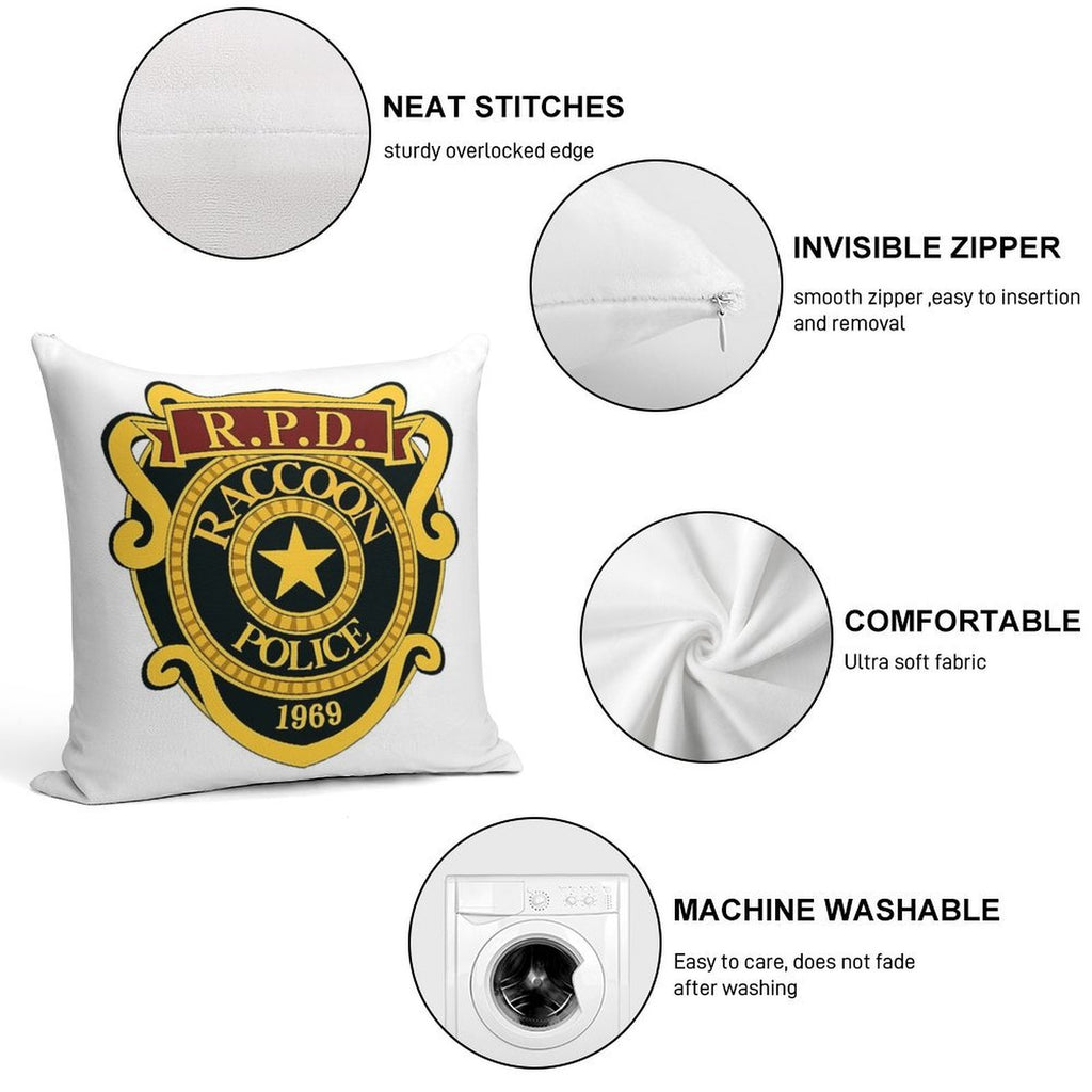 Resident Evil RPD Remake Logo Soft Home Decor Throw Pillow