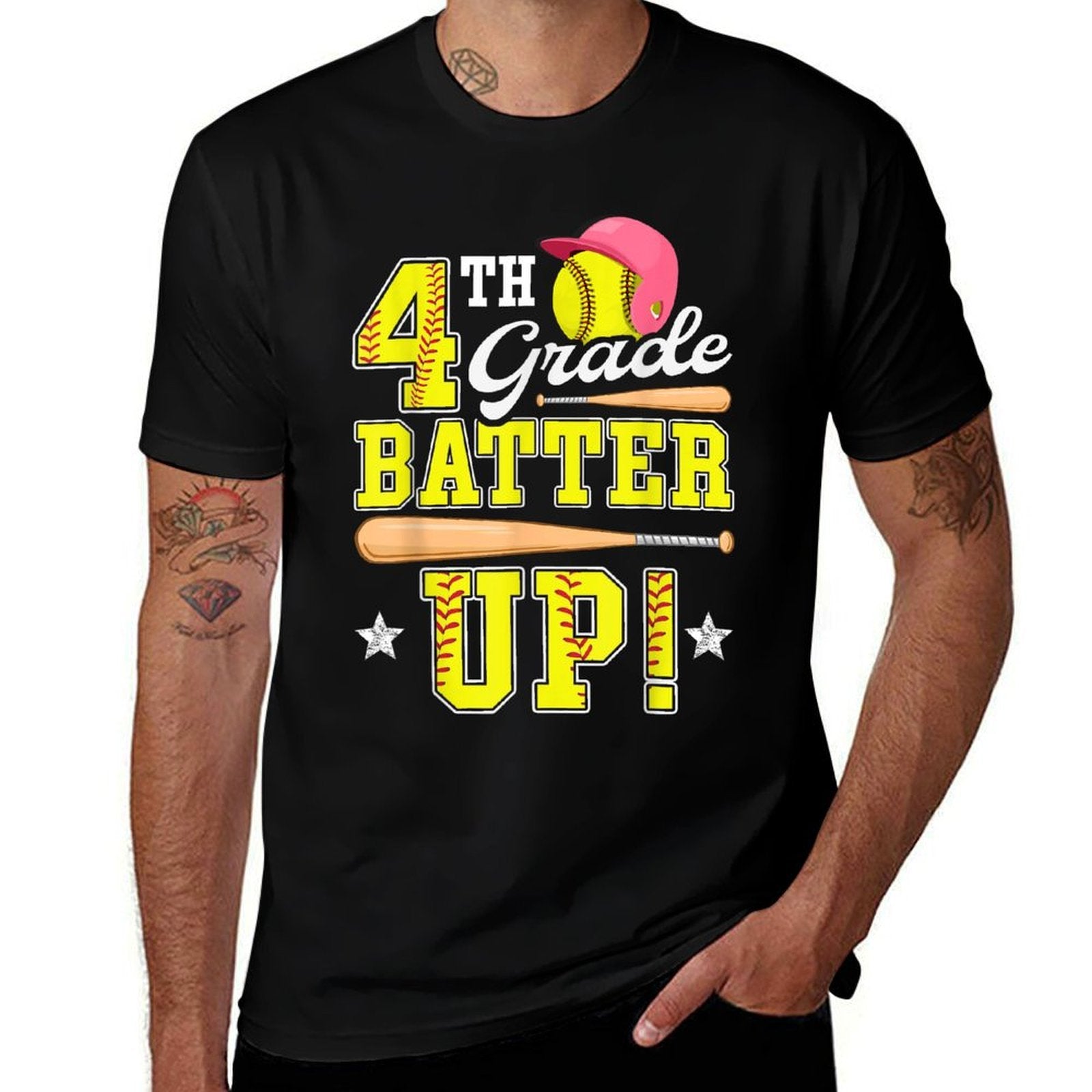 4th Grade Batter Up Softball Fourth Grade Back To School  Classic T-Shirt