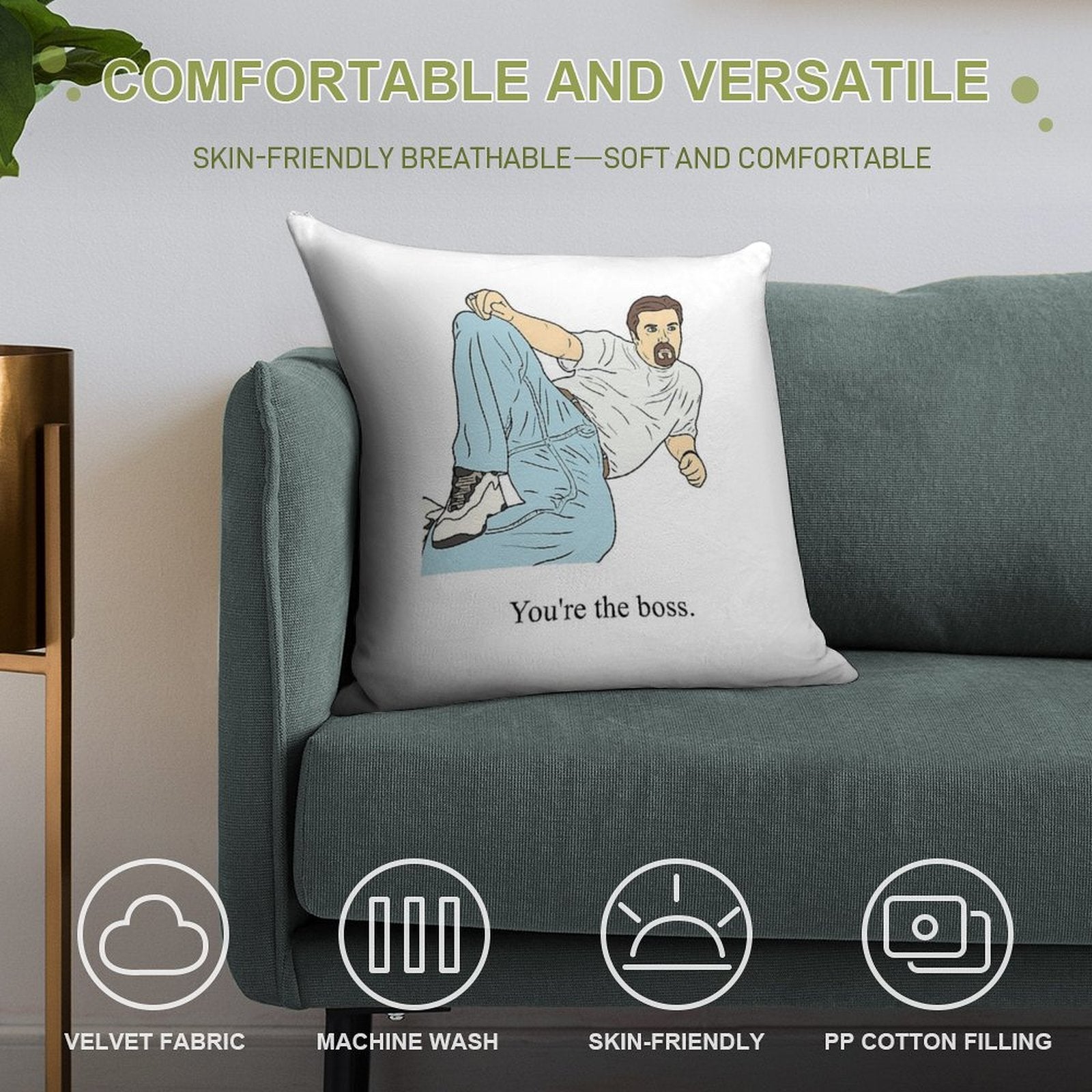 David Brent  You're The Boss Soft Easy Maintenance Throw Pillow