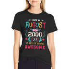 Funny Awesome August 2000 Vintage 21st Birthday  Wrinkle-resistant T-Shirt