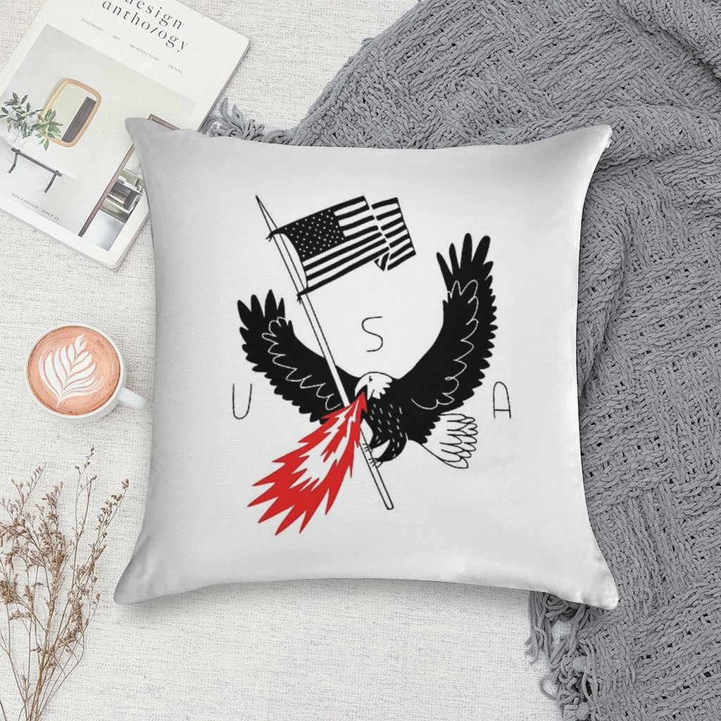 FIRE BREATHING BALD EAGLE OF PATRIOTISM Soft Gift Ready Throw Pillow