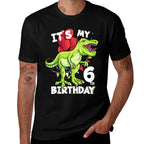 Kids Its My 6th Birthday Six Year Old Dino Dinosaur  Tagless Design T-Shirt