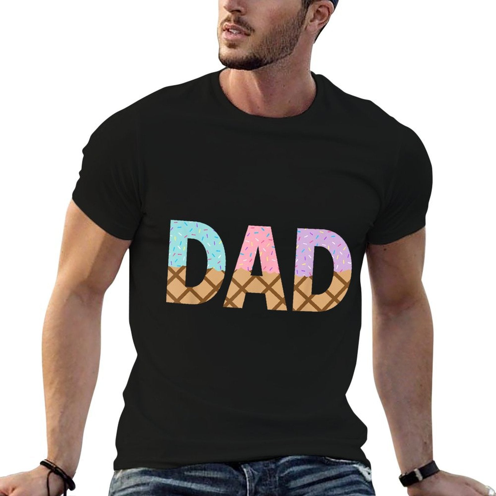 Dad Of 1st First Birthday Girl Ice Cream  Vintage-inspired T-Shirt