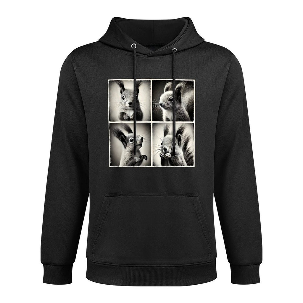 Squirrel Selfie Funny Cute Meme Art Vintage Animal Lover Shrink-Resistant Hoodie