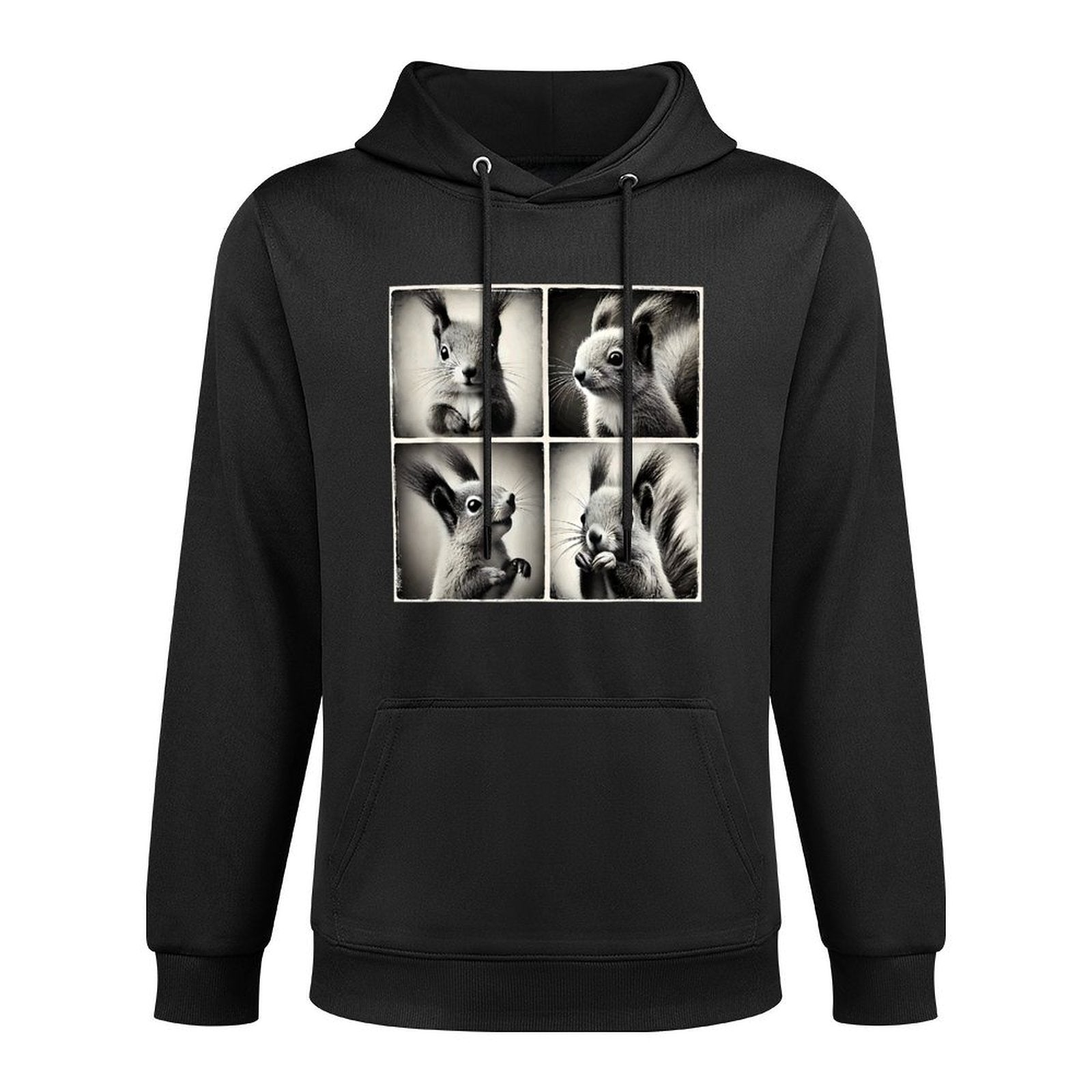 Squirrel Selfie Funny Cute Meme Art Vintage Animal Lover Shrink-Resistant Hoodie