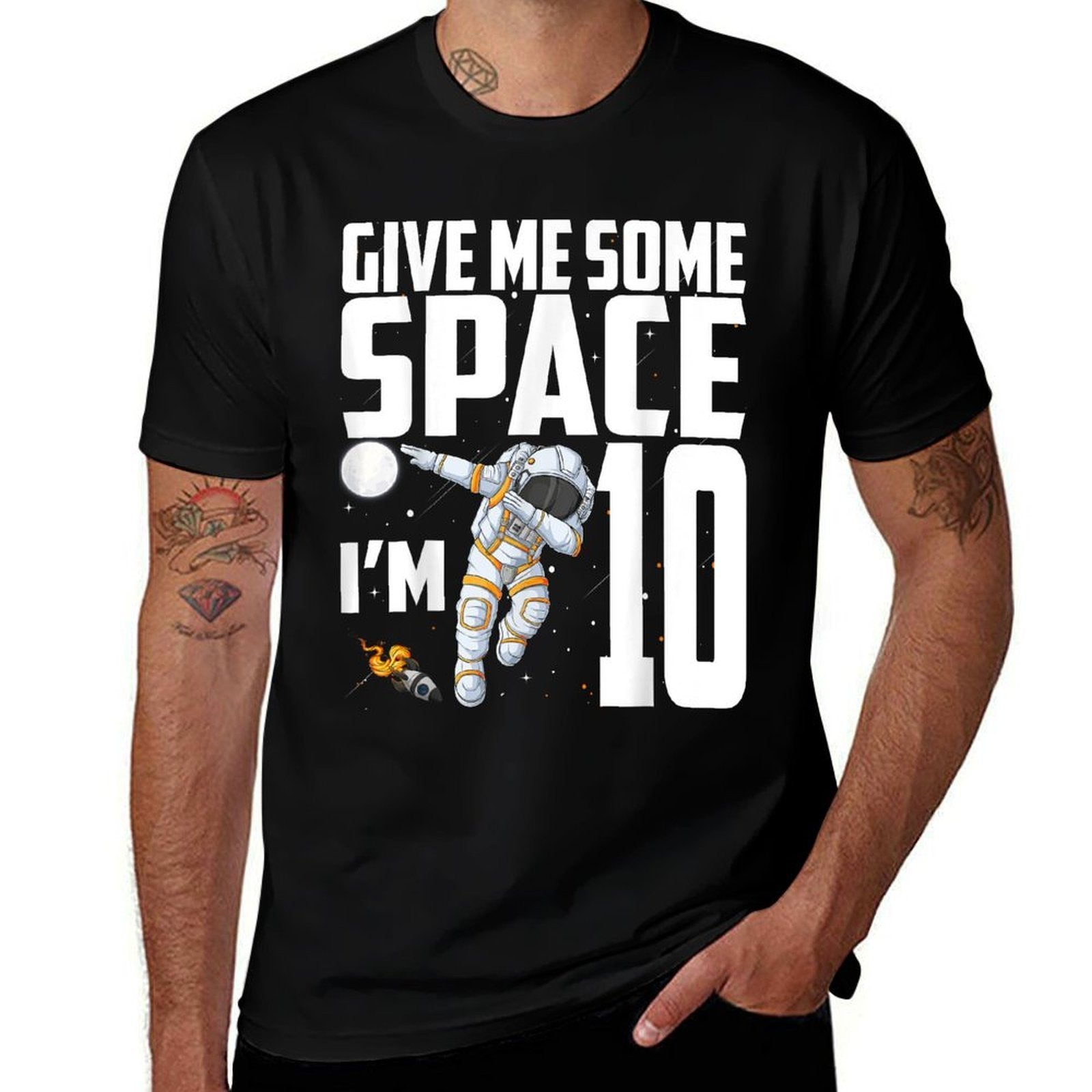10 Year Old Outer Space 10th Birthday Astronaut Planets  Eco-friendly Material T-Shirt
