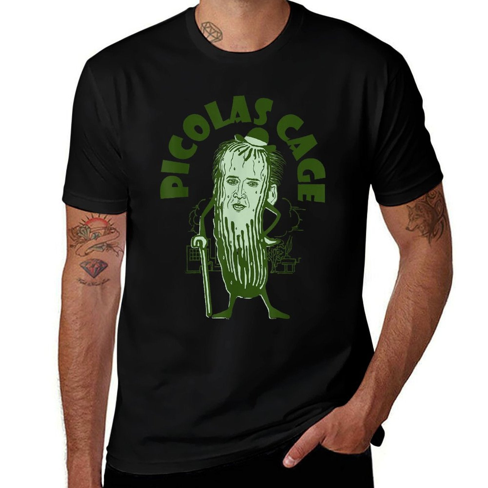 Picolas Cage Funny Cute Tee  High-quality Stitching T-Shirt