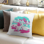 Miami Vice Sunset Soft Ultra-Soft Texture Throw Pillow