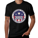 21 Years Old Awesome Since 2002 21st Birthday  Fade-proof Color T-Shirt