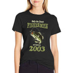 21 Year Old Fishing Fishermen Are Born In 2003 21st Birthday  Heathered Texture T-Shirt