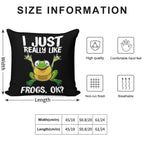 I Just Really Like Frogs OK Soft Multiple Sizes Throw Pillow