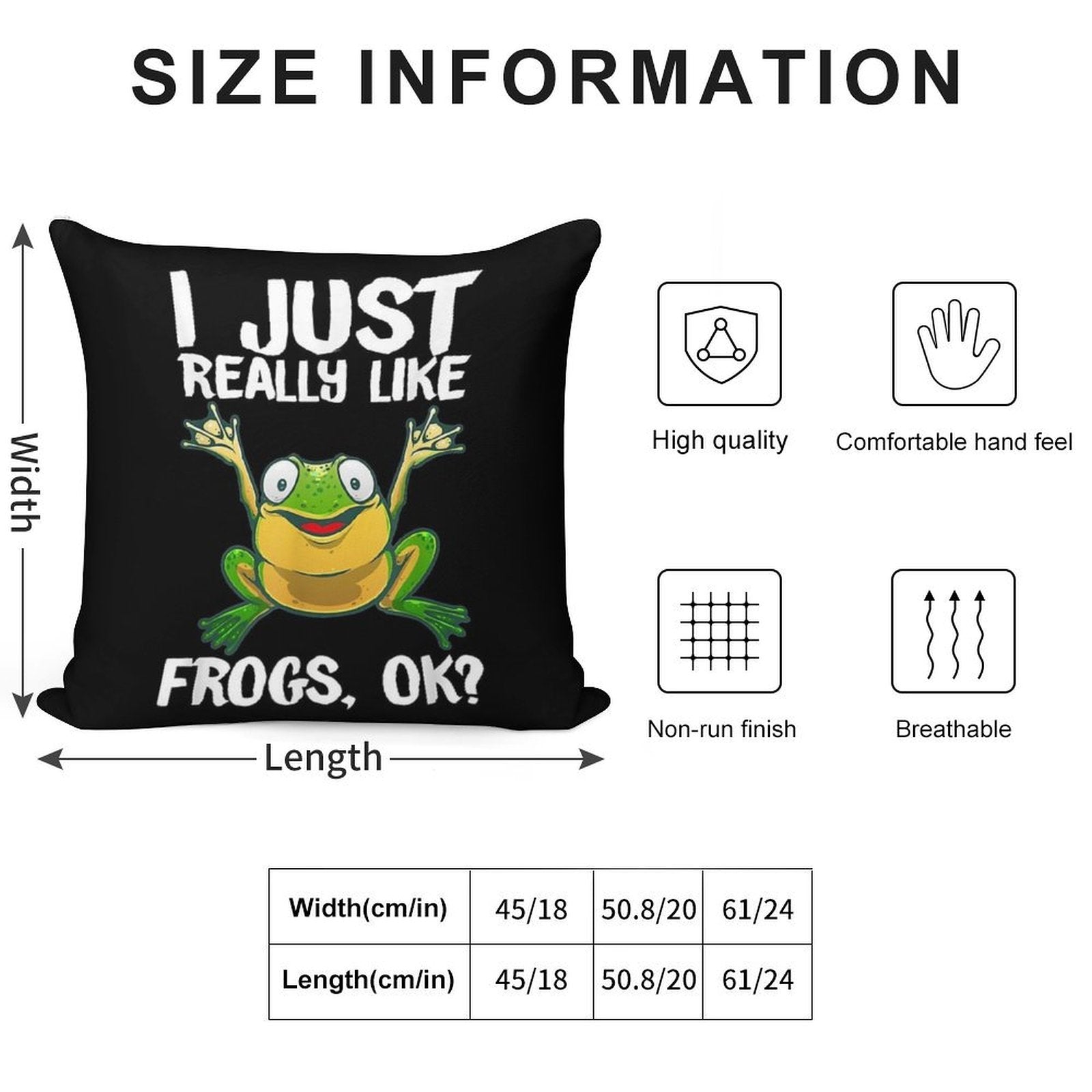 I Just Really Like Frogs OK Soft Multiple Sizes Throw Pillow