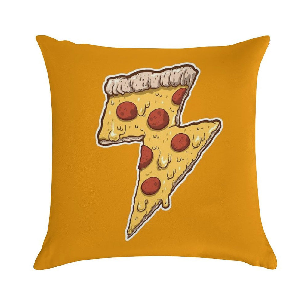 Thunder Cheesy Pizza Soft Durable Construction Throw Pillow