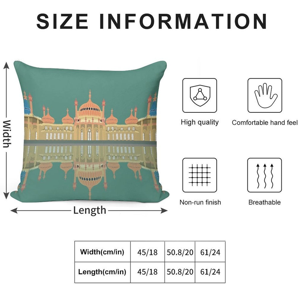 Royal Pavilion Brighton Soft Short Plush Fabric Throw Pillow