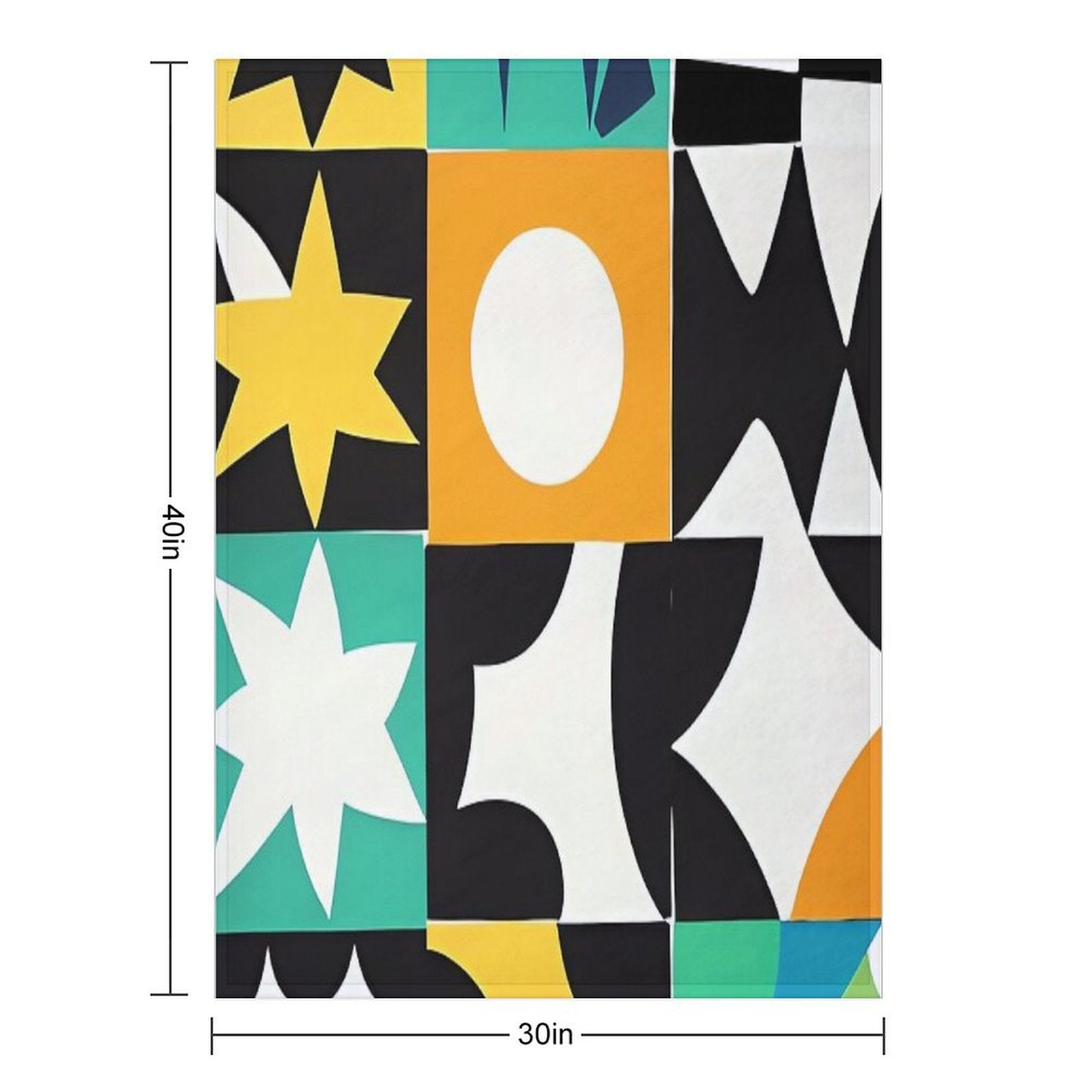 Mid Century Modern Minimalist Color Shapes Modernist Style Paper Shrink-resistant Throw Blanket
