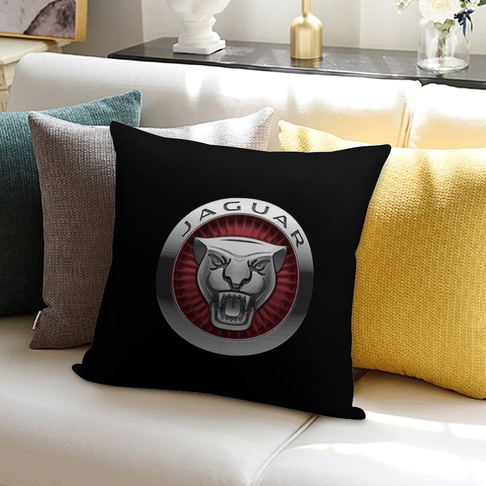Jaguar Cars Soft Fade-Resistant Throw Pillow