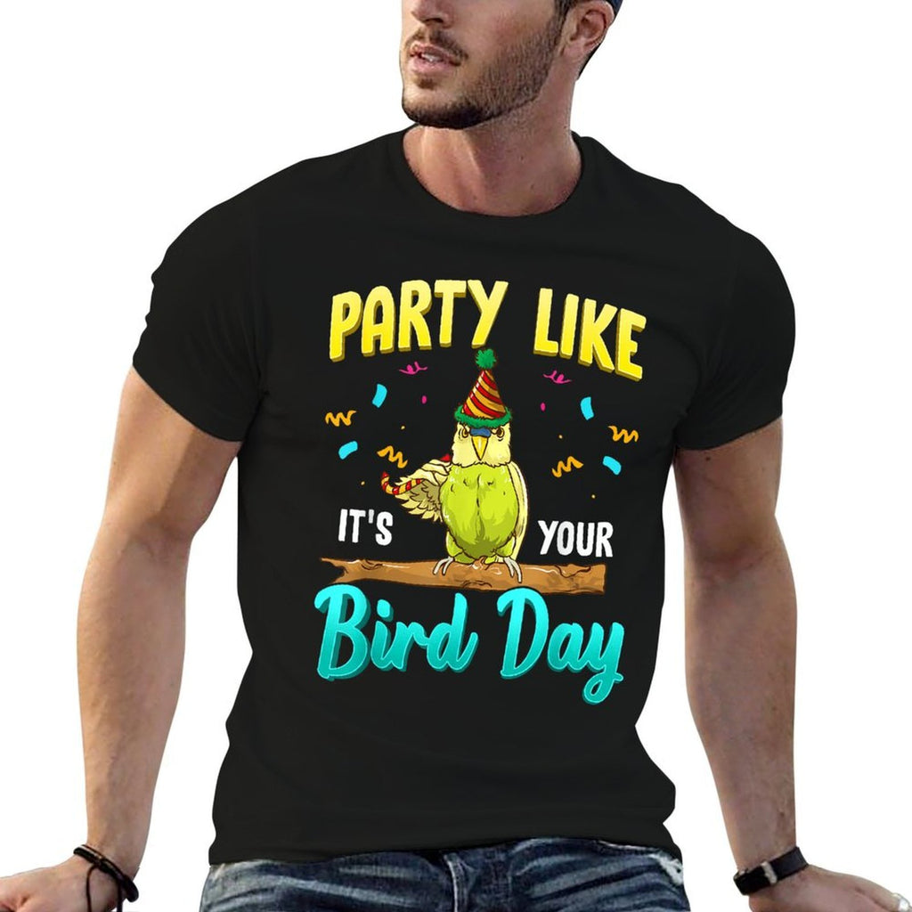 Party Like Its Your Bird Day Hilarious Budgie Bird  Vintage-inspired T-Shirt